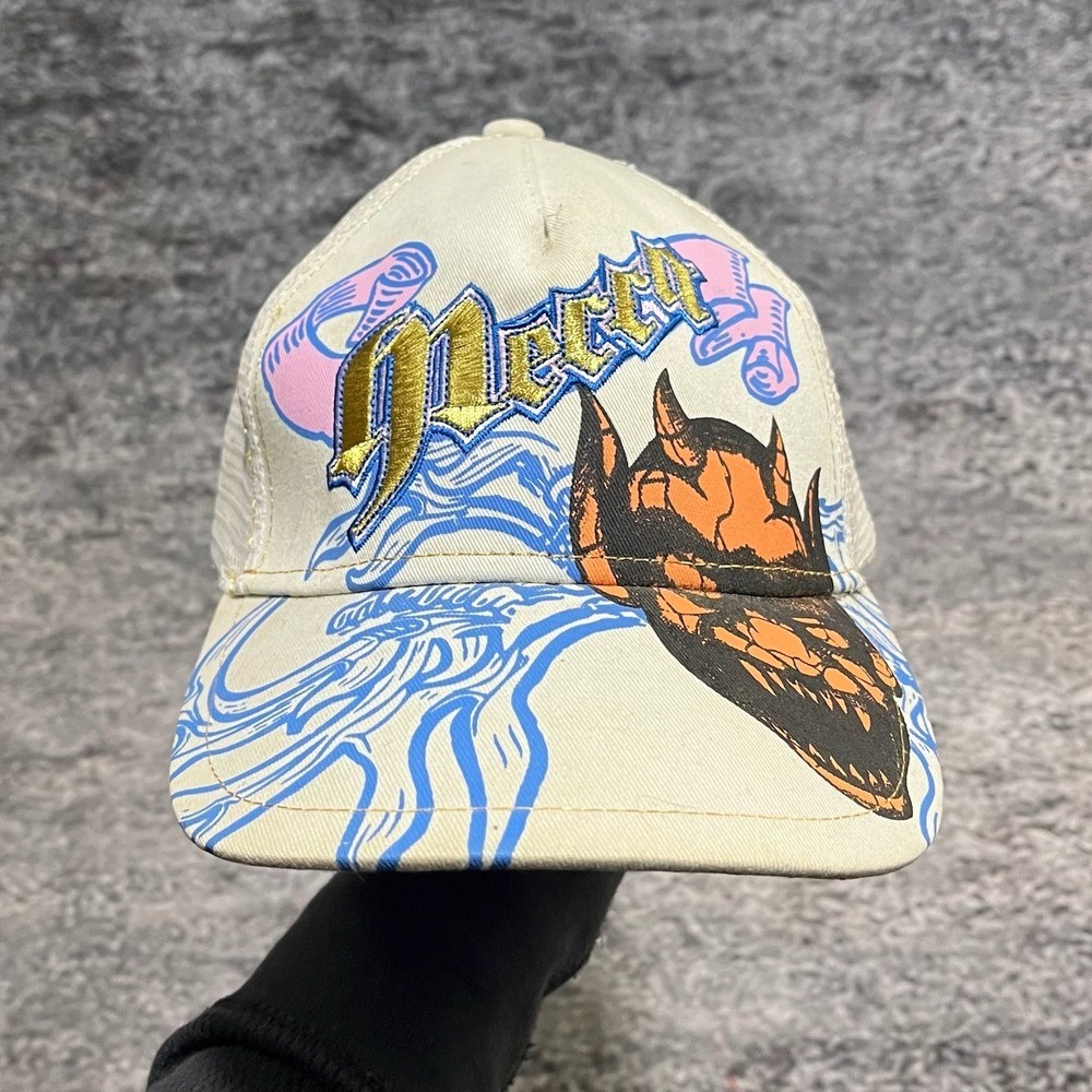 Vintage‎ Mecca Trucker Hat White Grunge Hip-Hop Adjustable Snapback Y2K - NEW